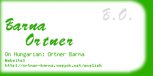 barna ortner business card